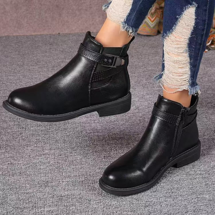 Bottines élégantes pour femmes avec une fermeture éclair élégante et un design de confort chic Chic und Stil