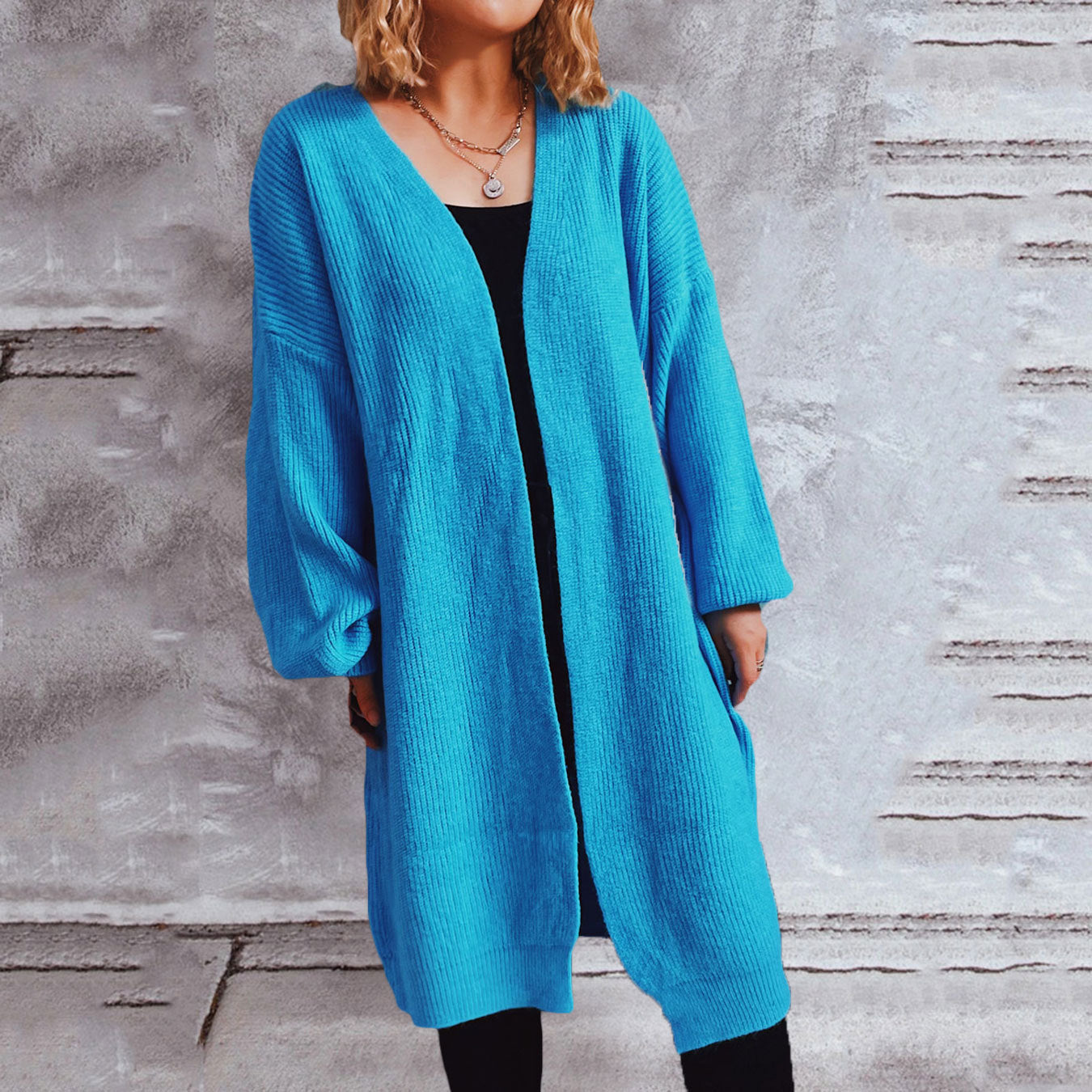 Cardigan en tricot décontracté pour femmes avec des manches oversized décontractées et une coupe ouverte Chic und Stil
