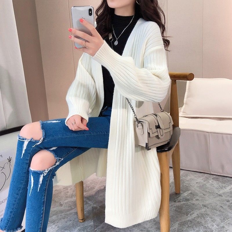 Cardigan à rayures en grosse maille pour femmes avec coupe ouverte et manches longues Chic und Stil