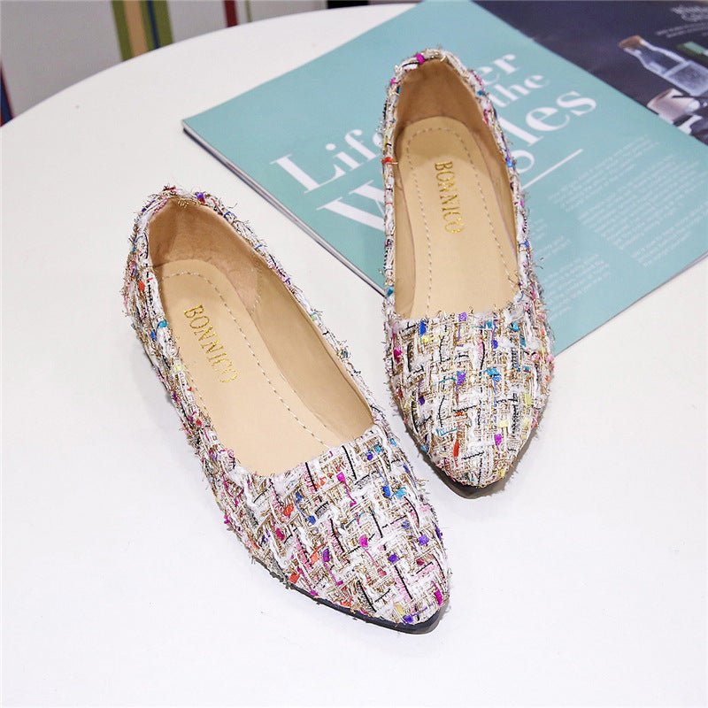 Ballerines élégantes à enfiler pour dames avec design tissé moderne Chic und Stil