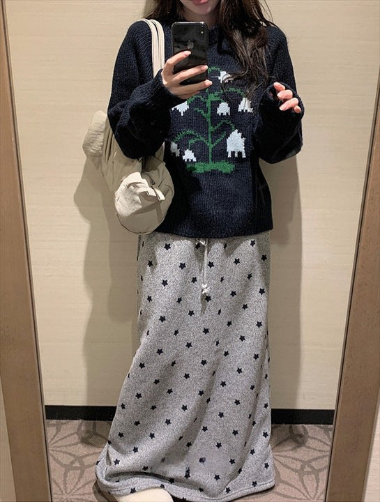 Pull en tricot pour femmes avec motif floral et coupe décontractée Chic und Stil