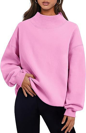 Pull-over décontracté pour dames avec col haut et manches larges Chic und Stil