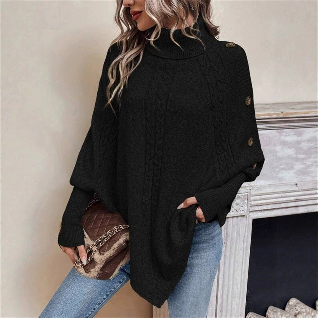 Pull oversized pour femmes avec col montant et design de tresse décoratif Chic und Stil