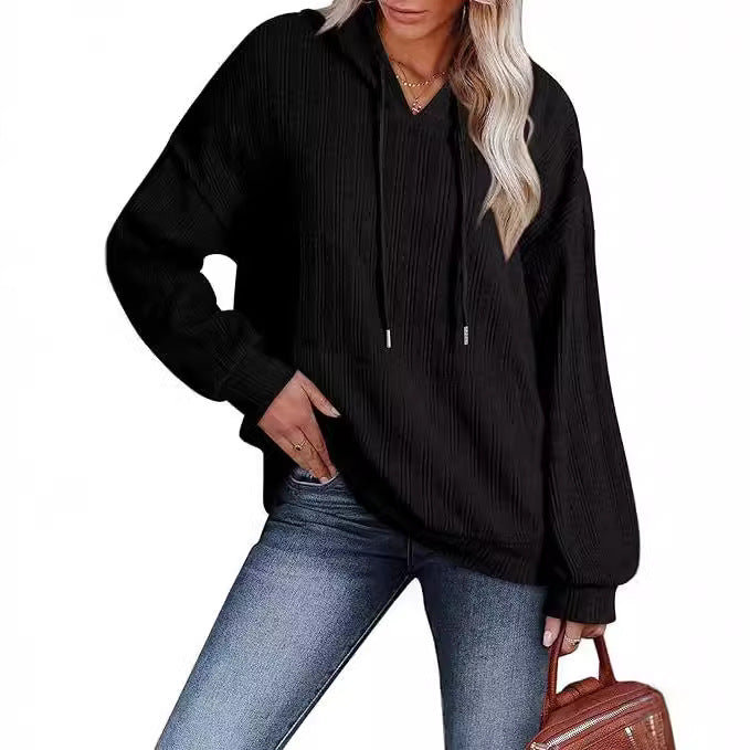 Dames Pull à Capuche Oversize avec Design Texturé Chic und Stil