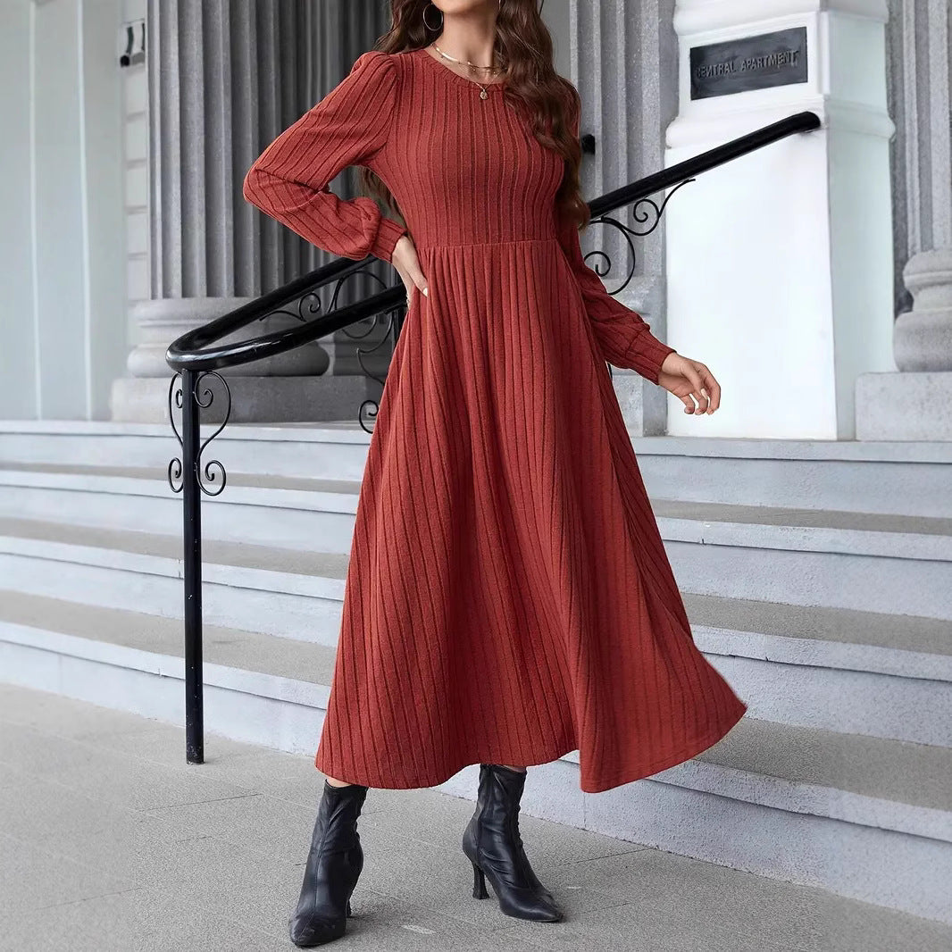 Robe maxi en tricot pour femmes à manches longues Chic und Stil