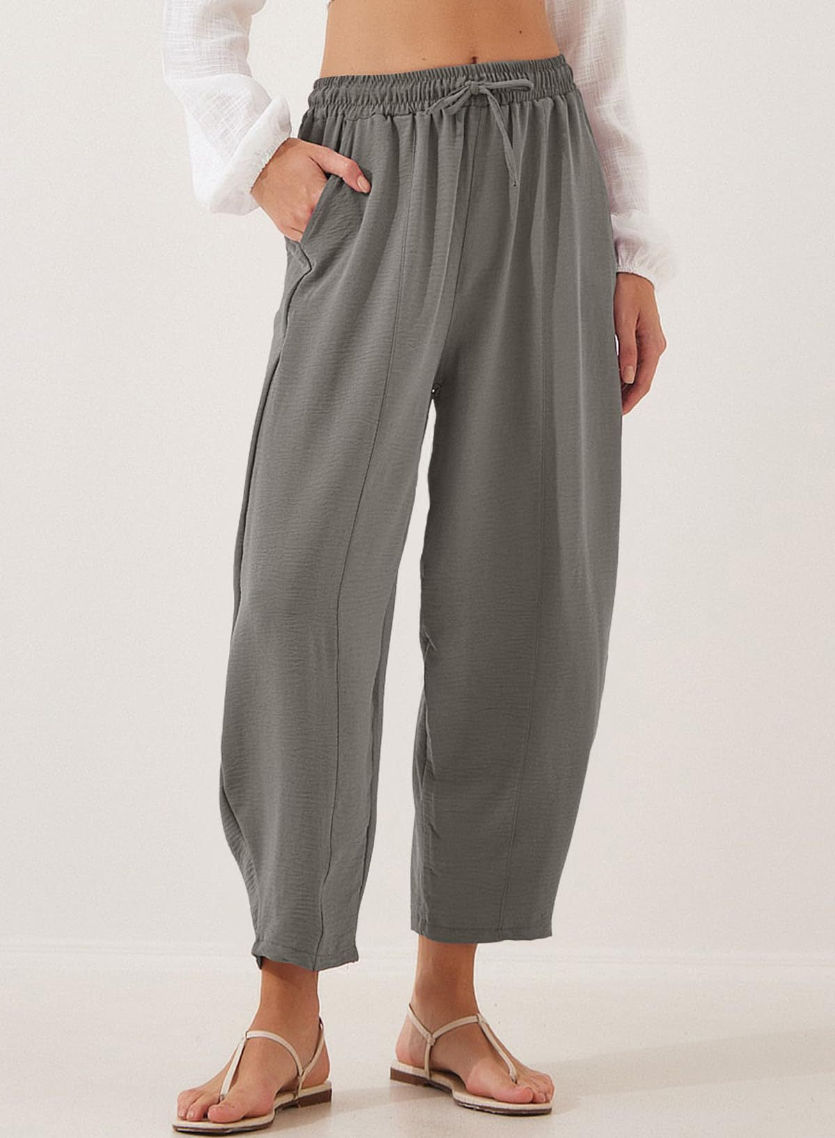 Pantalon de loisirs décontracté pour femmes avec taille élastique et poches pratiques Chic und Stil