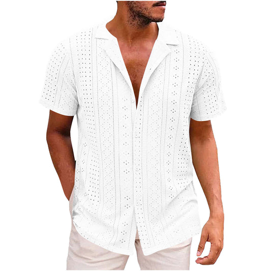 Chemise à manches courtes pour hommes avec tissage texturé Chic und Stil