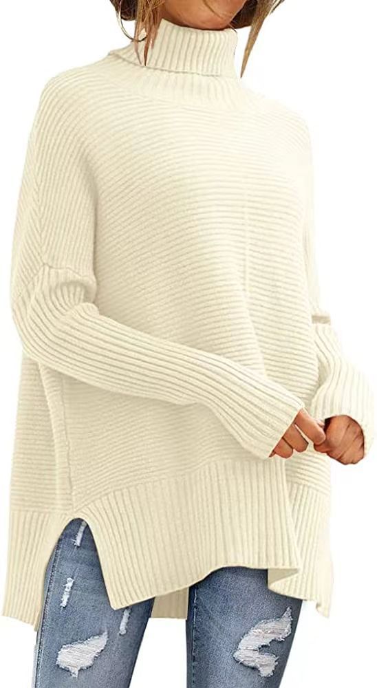 Dames Pull à col roulé confortable Chic und Stil
