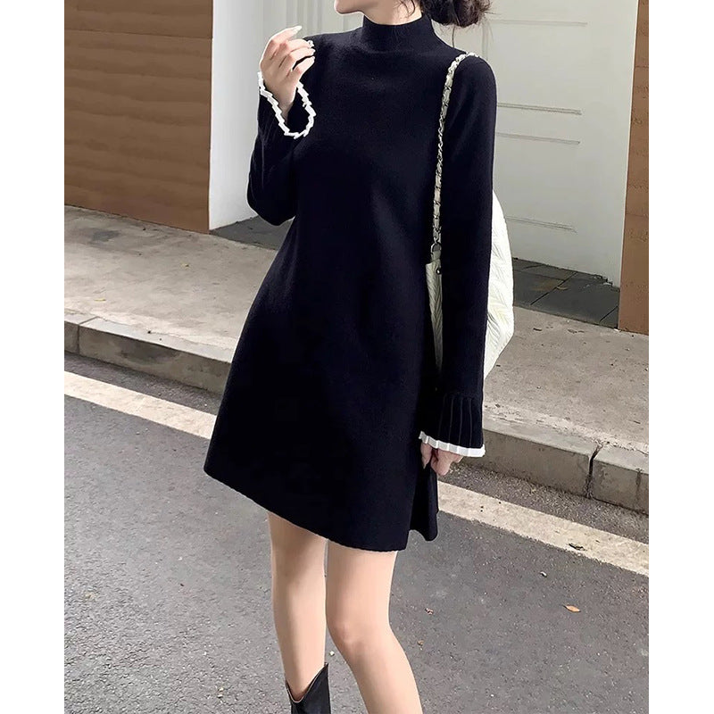 Robe en tricot élégante à col montant pour femme Chic und Stil