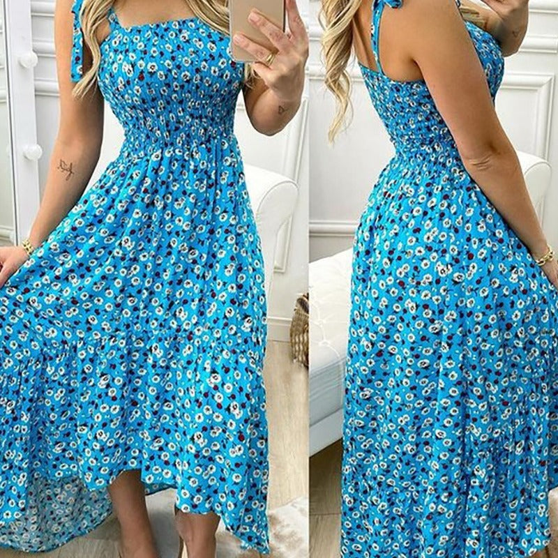 Robe Maxi Fleur Femme avec bretelles réglables Chic und Stil