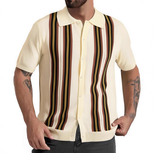 Chemise à manches courtes à la mode pour hommes avec rayures Chic und Stil