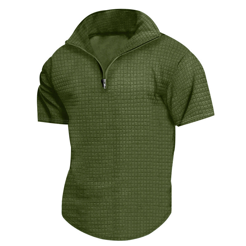Chemise fonctionnelle à manches courtes pour hommes avec col montant moderne et fermeture éclair Chic und Stil