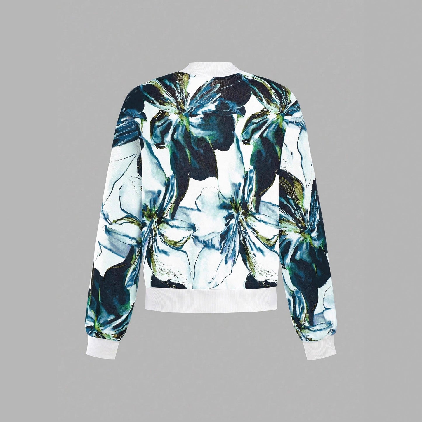 Veste bomber à motif floral pour femmes avec taille élastique Chic und Stil
