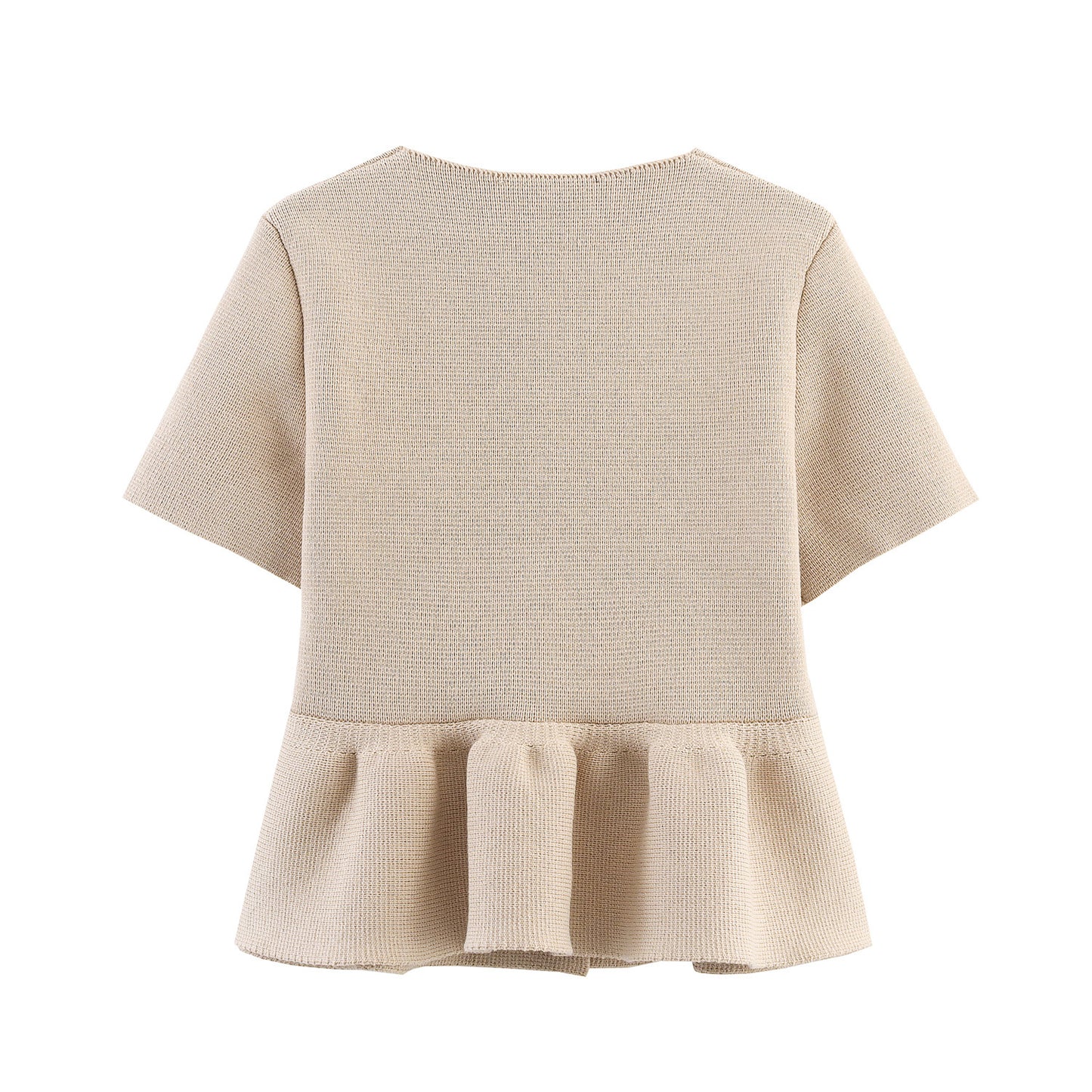 Blouse à fleurs à manches courtes pour dames avec volant évasé Chic und Stil