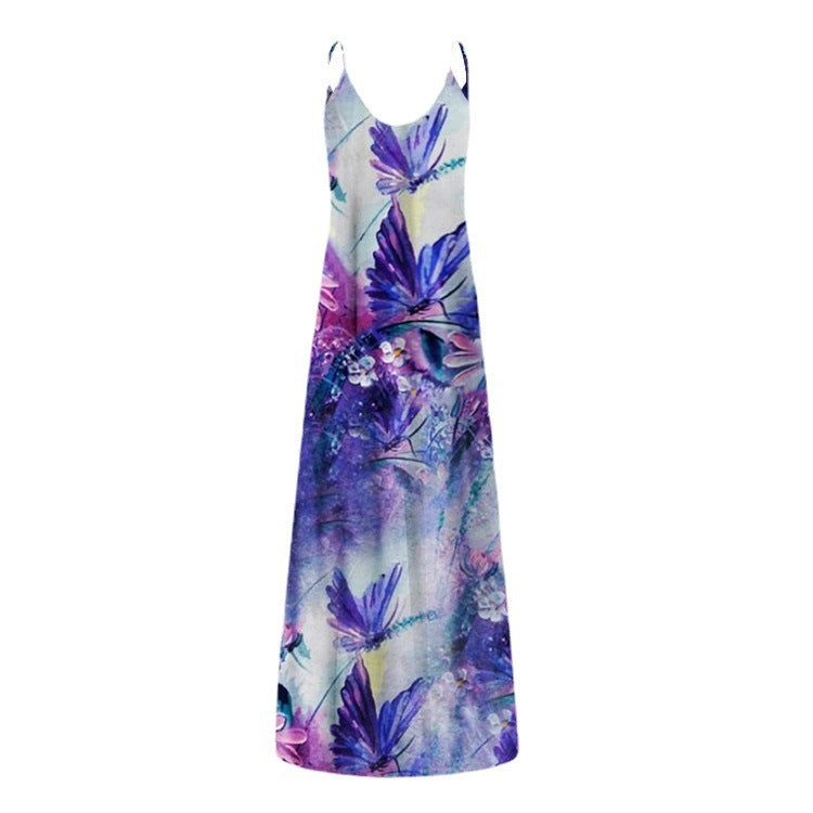 Robe maxi fleurie pour femme avec des bretelles réglables Chic und Stil