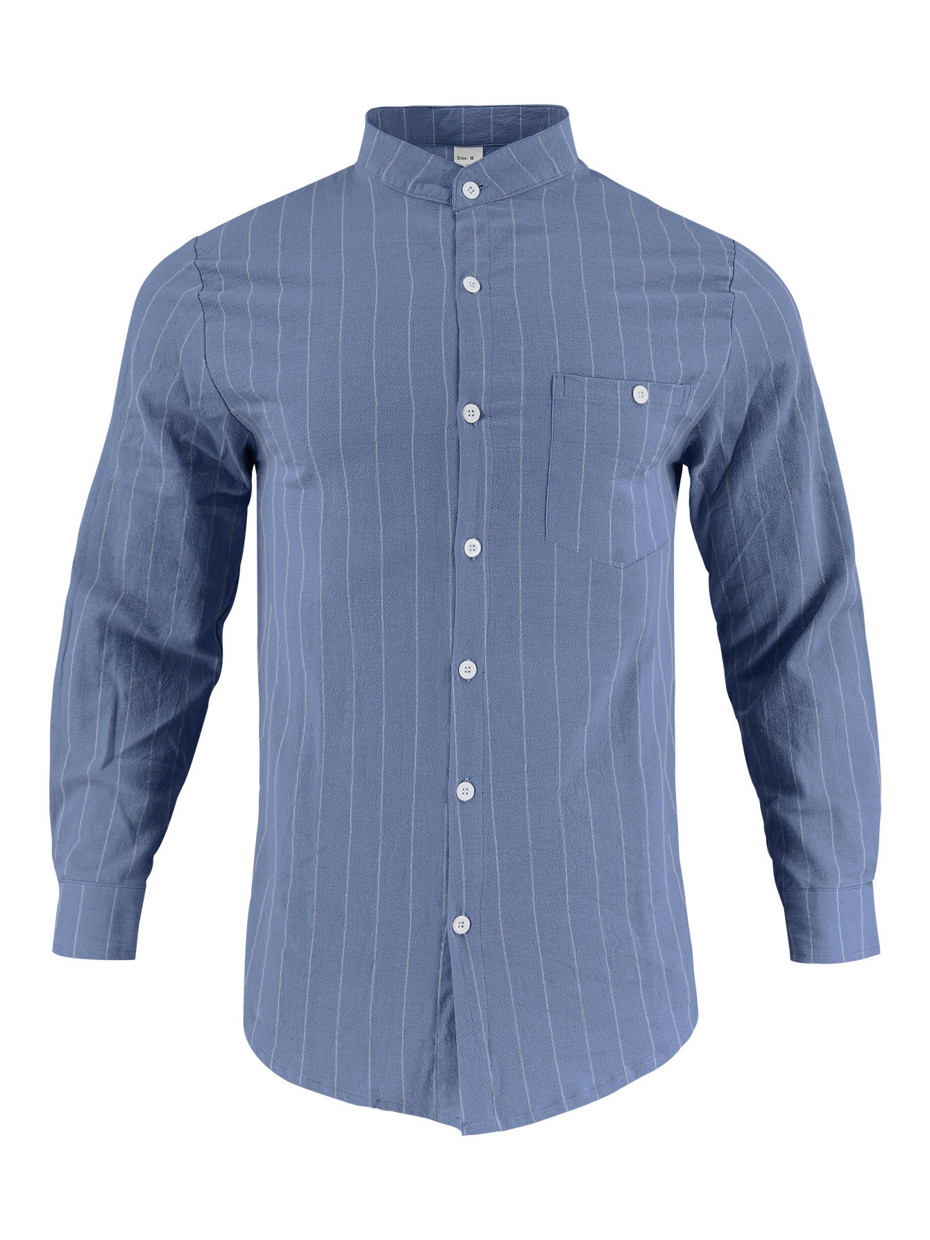 Chemise à manches longues pour hommes avec col montant moderne et motif à rayures fines Chic und Stil