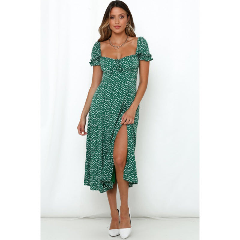 Robe maxi élégante évasée pour femmes avec fentes latérales Chic und Stil