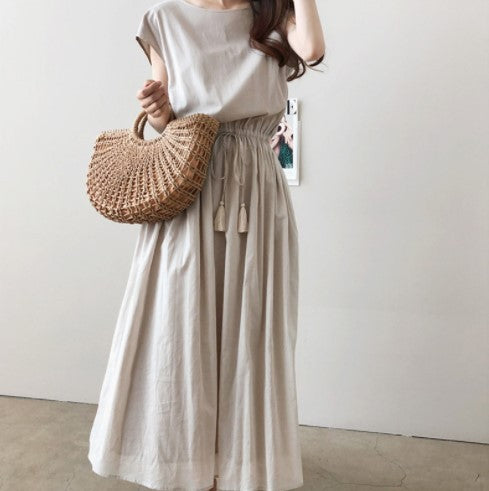 Robe maxi de loisir pour femmes avec taille à cordon Chic und Stil