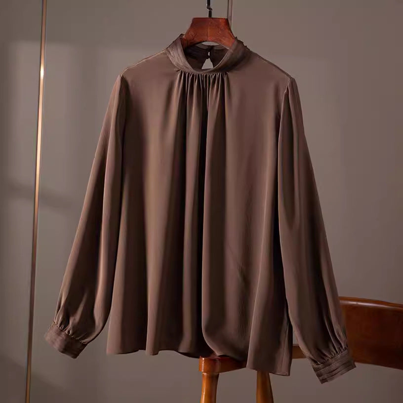 Blouse Plissée Élégante Femme Chic und Stil
