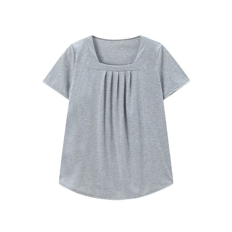 Tunique à encolure carrée plissée pour femmes Chic und Stil