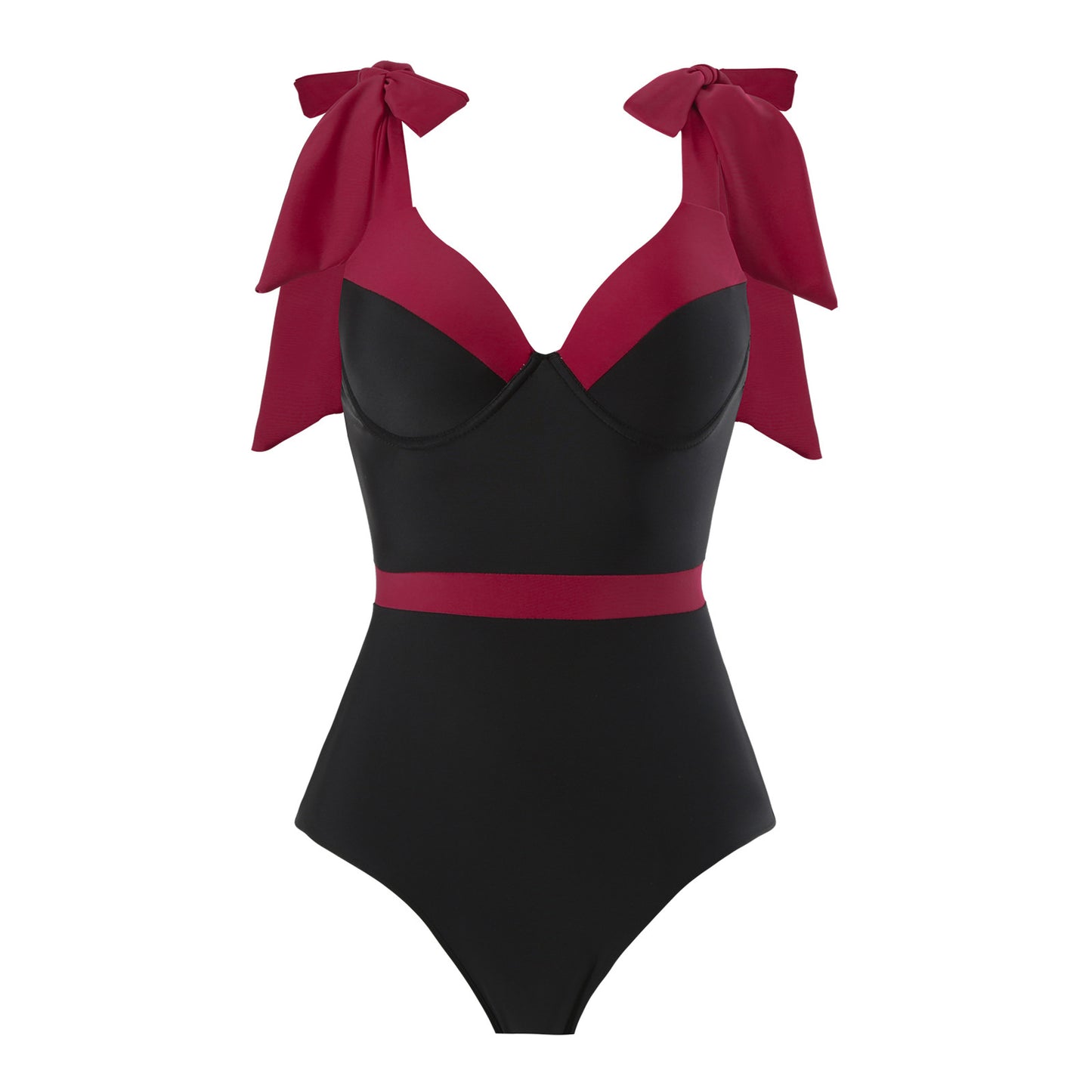 Maillot de bain élégant pour femmes avec jupe enveloppante amovible et nœuds assortis Chic und Stil