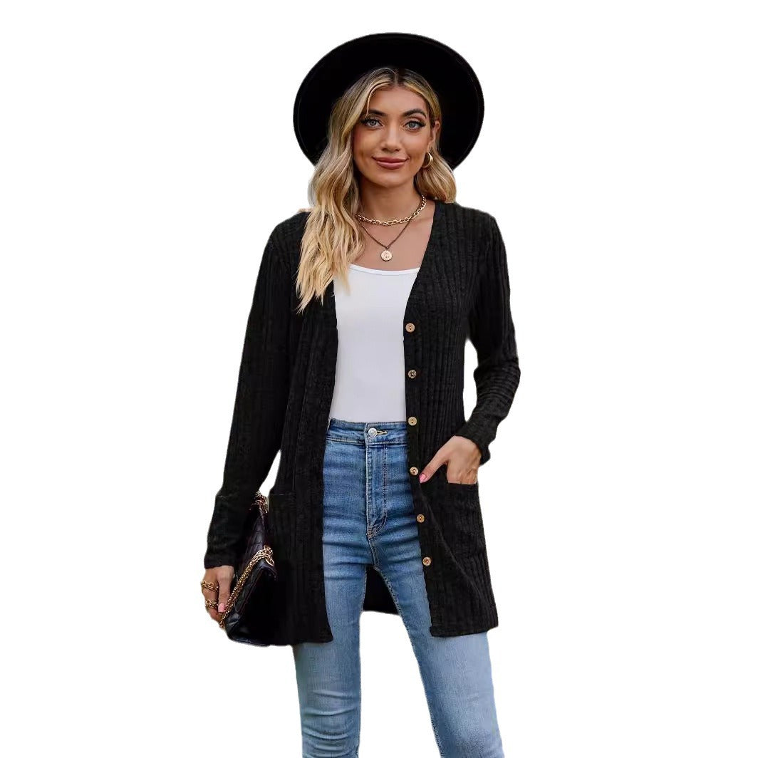 Damen cardigan avec structure matelassée et élégants détails de boutons Chic und Stil