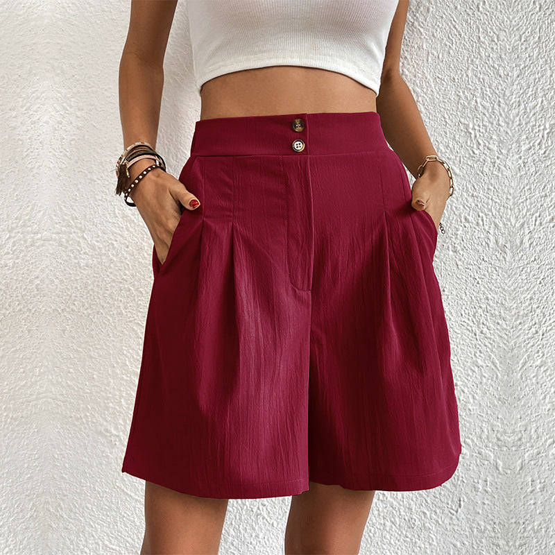 Shorts plissées taille haute sur mesure pour femmes Chic und Stil