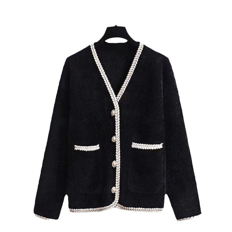 Dames élégant cardigan avec des accents décoratifs de perles Chic und Stil