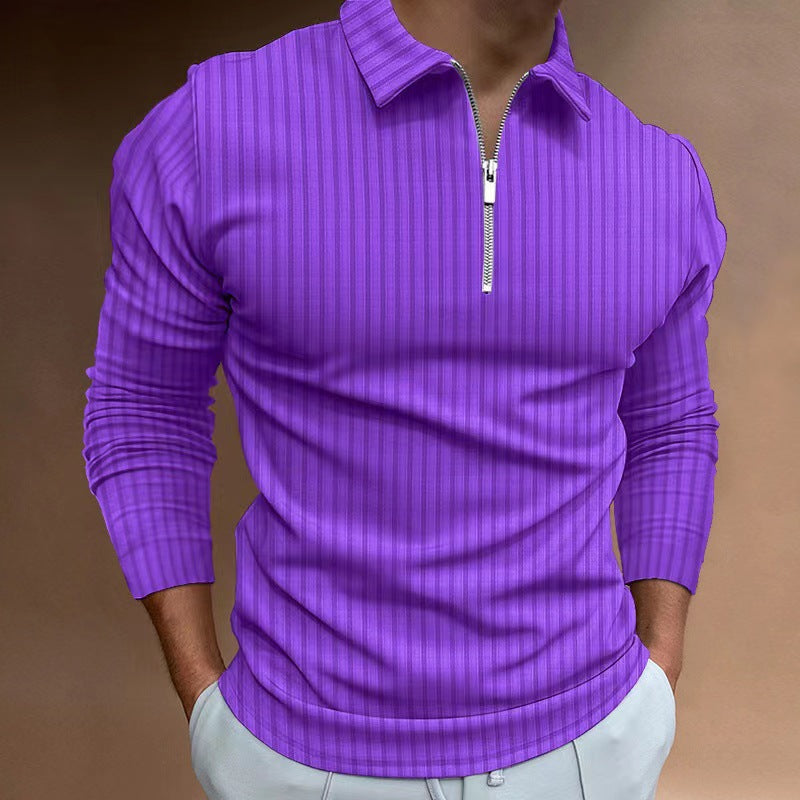 Polo à manches longues pour hommes avec fermeture éclair à la mode Chic und Stil