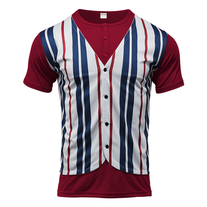 Chemise à manches courtes pour hommes au look rayé sportif avec boutonnière Chic und Stil