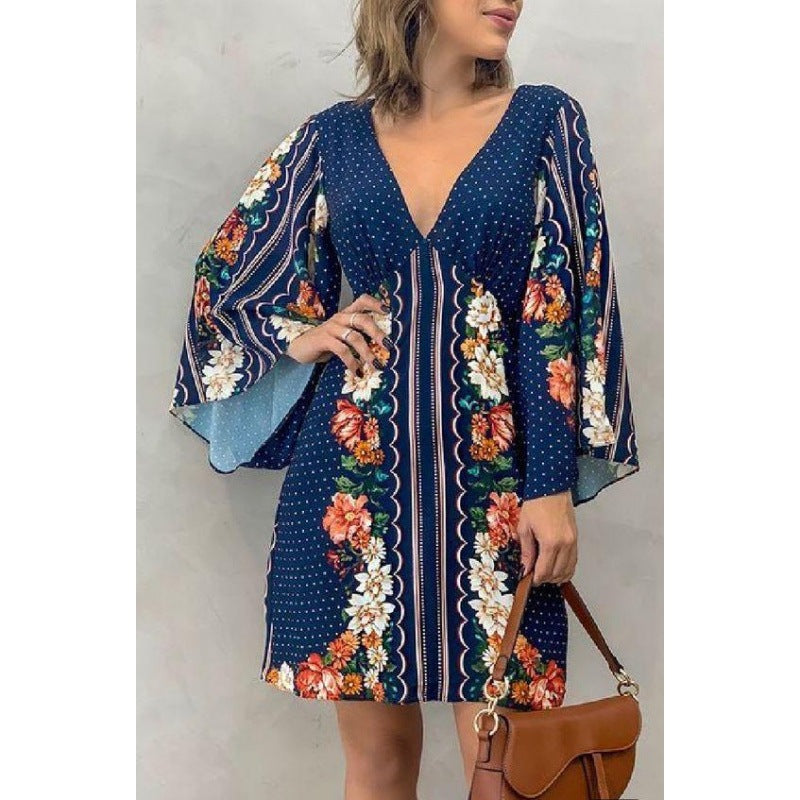 Robe mini à manches évasées inspirée bohème Chic und Stil