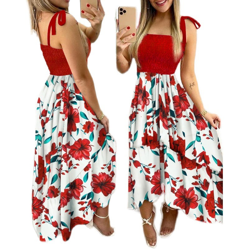 Robe Maxi Fleur Femme avec bretelles réglables Chic und Stil