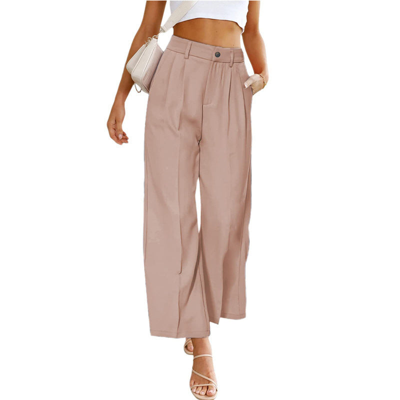 Pantalon taille haute ample pour femme avec plis Chic und Stil