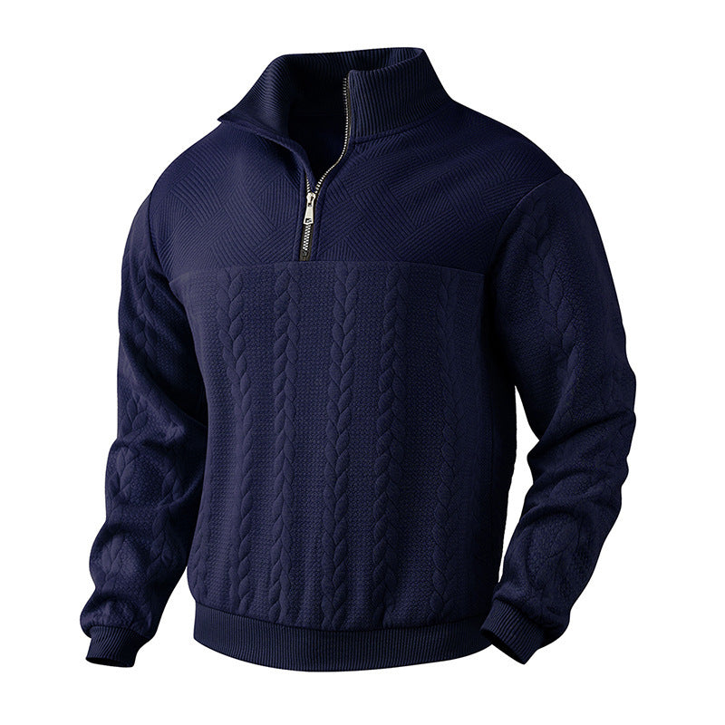 Pull mode pour homme avec un design structuré moderne et un col haut Chic und Stil