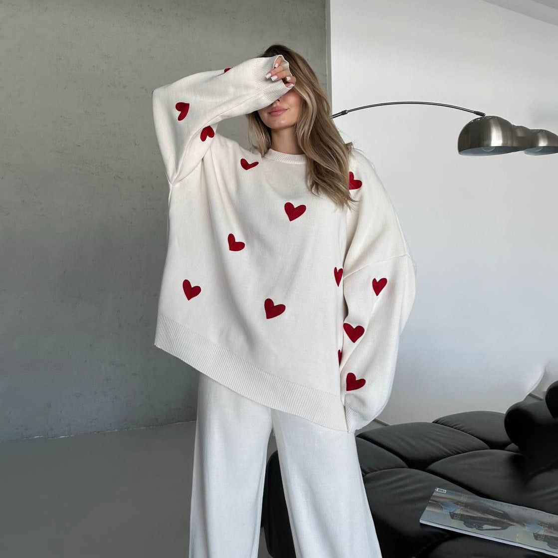 Pull oversized pour femmes avec motif cœur Chic und Stil