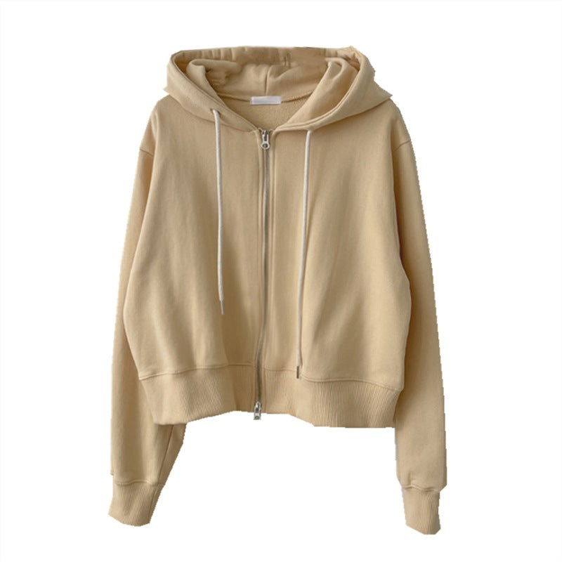 Veste à capuche cropped pour femme avec manches douces Chic & Stil