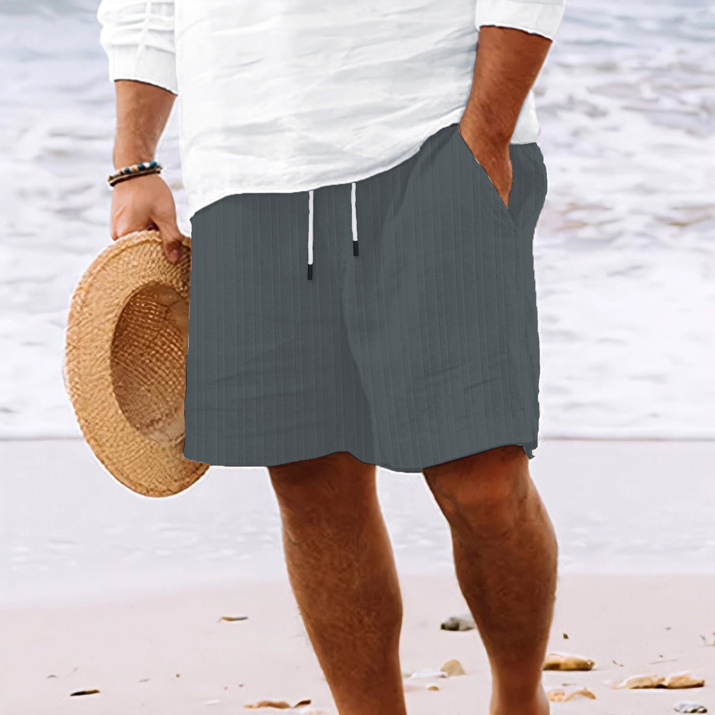 Shorts de plage décontractés pour hommes avec cordon élastique Chic und Stil