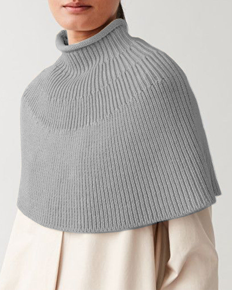Cape en tricot pour dames avec col montant et fine structure en rib Chic und Stil