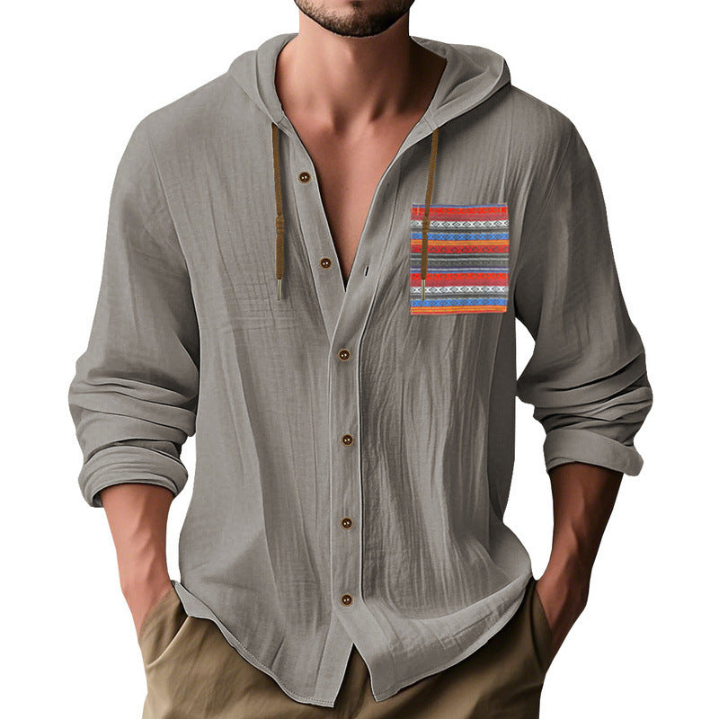 Veste à capuche décontractée pour hommes avec motif coloré et boutons pratiques Chic und Stil