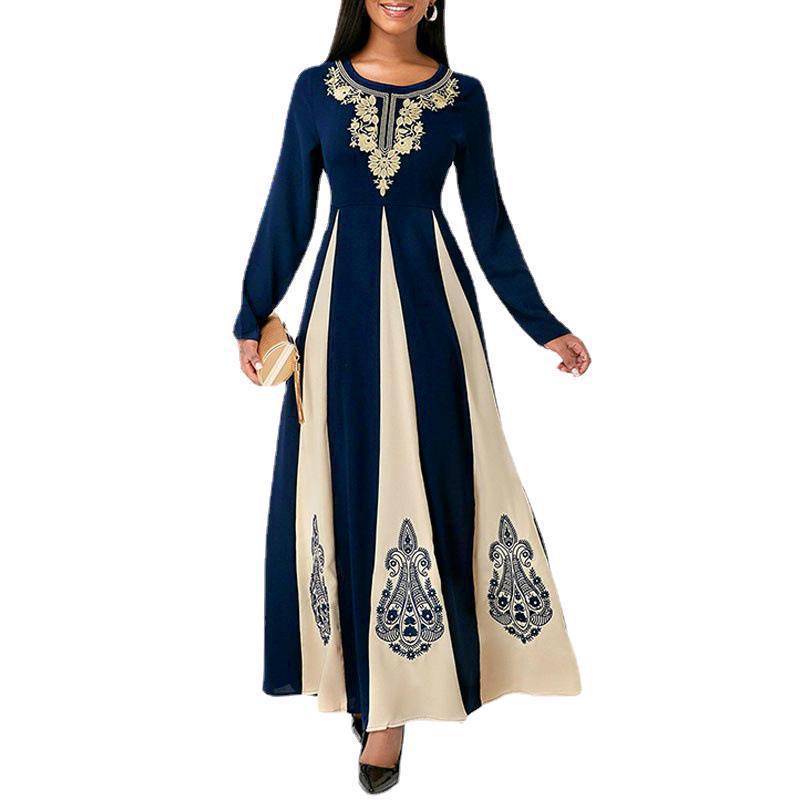 Robe maxi élégante pour femmes avec un motif brodé élaboré Chic und Stil