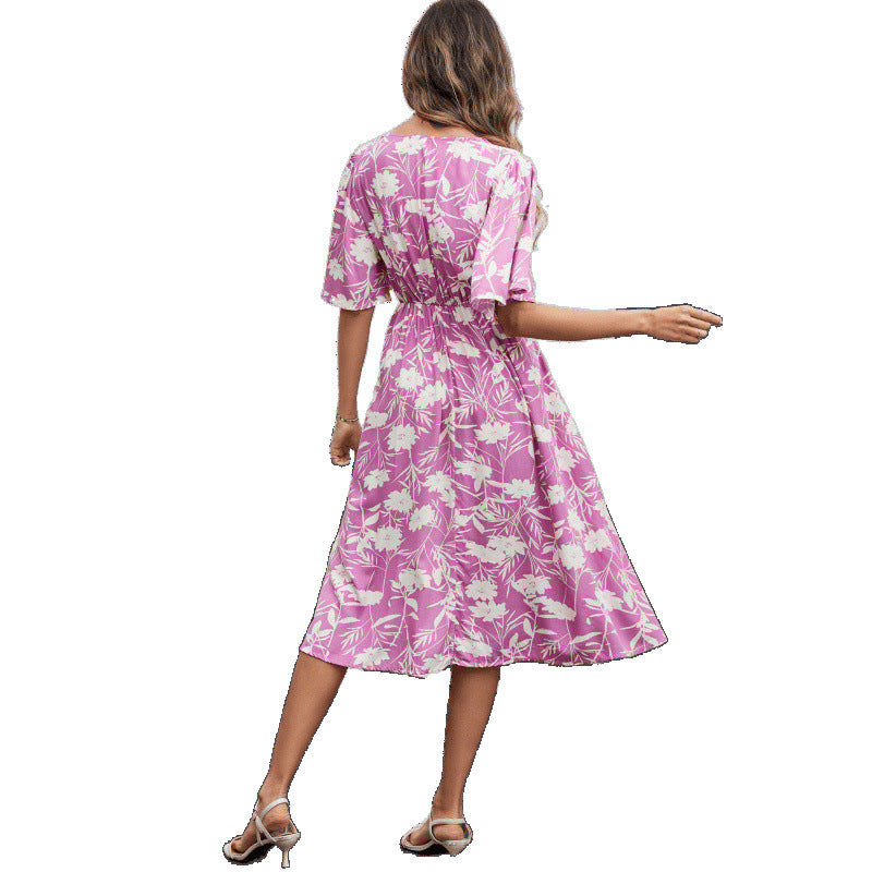 Robe portefeuille à motifs floraux pour femmes Chic und Stil