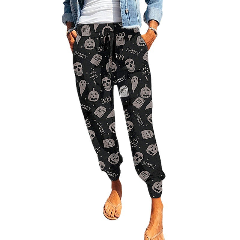 Women's Layered Print Jogger Pants, Relaxed Fit Chic und Stil