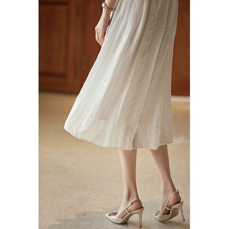 Robe midi fluide pour femmes avec boutonnière et ceinture Chic und Stil