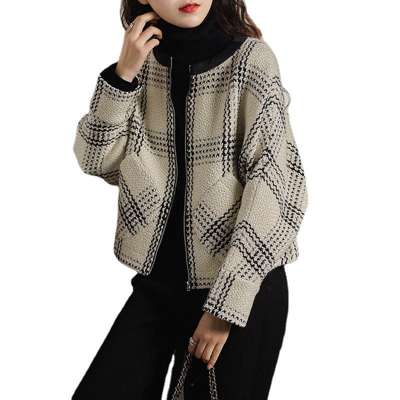 Veste zippée surdimensionnée texturée pour femmes Chic und Stil