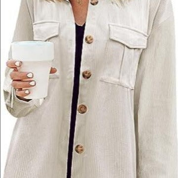 Veste en corduroy pour femmes avec poches poitrine doubles Chic und Stil