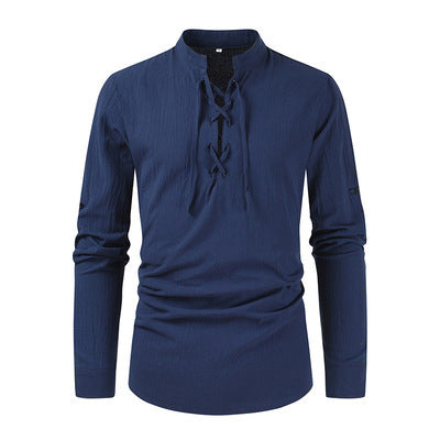 Chemise à manches longues décontractée pour hommes avec fermeture à lacets Chic und Stil