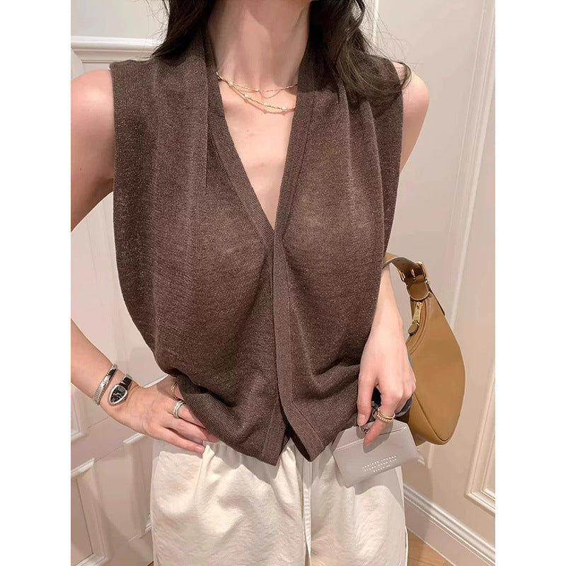 Top sans manches léger à coupe décontractée pour femme Chic und Stil