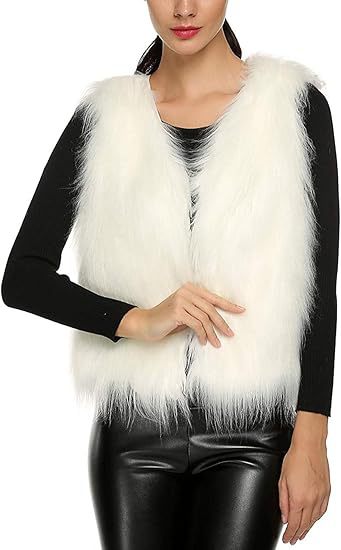 Dames Élégante Gilet en Fourrure Synthétique avec Coupe Moderne Chic und Stil