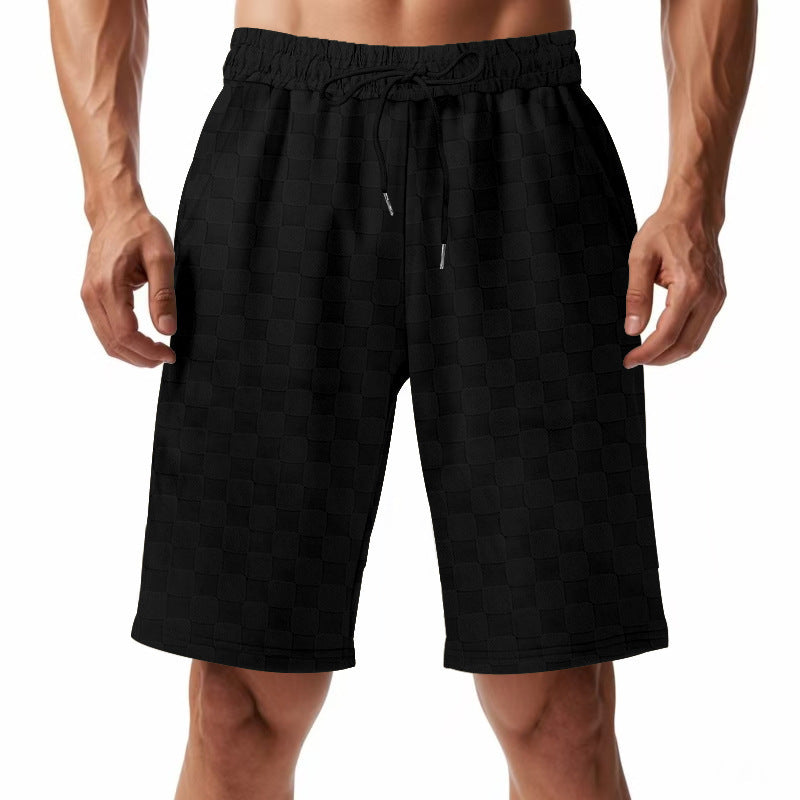 Shorts de plage décontractés pour hommes avec taille élastique et motif à carreaux moderne Chic und Stil