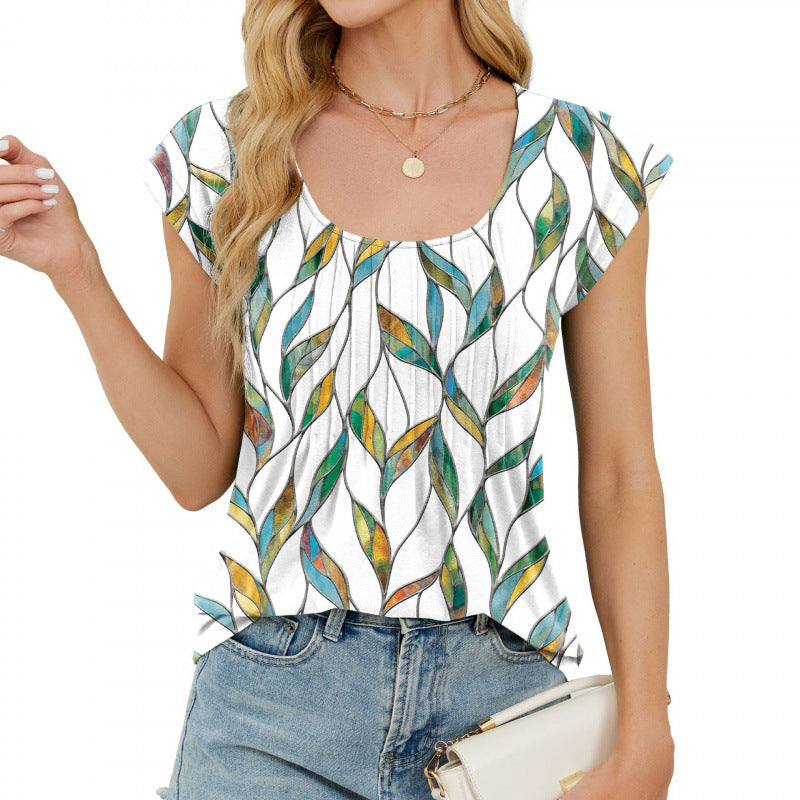 Top à imprimé inspiré bohème pour femmes Chic und Stil